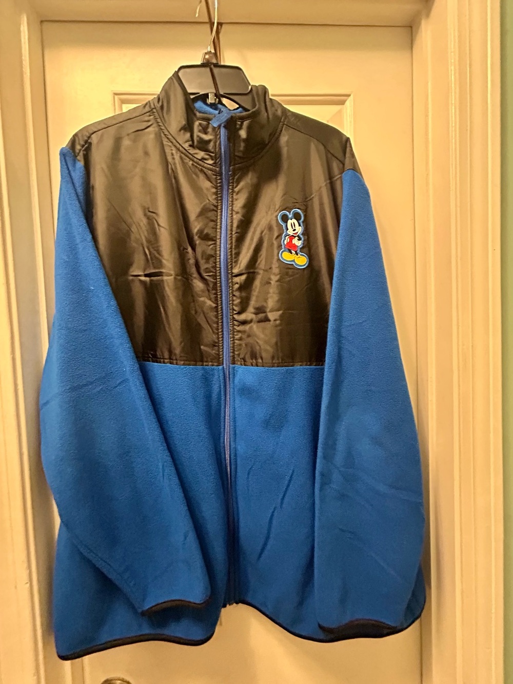 Retro Mickey Mouse Fleece zip up Jacket with embroidered patch